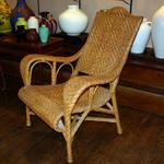 French Art Deco Rattan Chair.